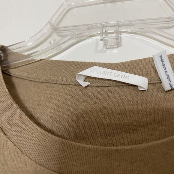 HELMUT LANG tan brown graphic crew neck short sleeve tshirt size medium - Picture 2 of 6